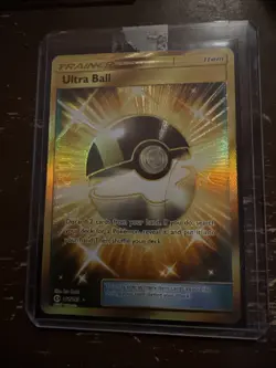 Pokemon TCG Ultra Ball Gold Secret Rare Holo Card 161/149 Sun and Moon Set - Image 1