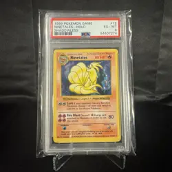 1999 Pokemon Game NINETALES HOLO Base Set Shadowless 12/102 PSA 6 EX-MT - Image 1