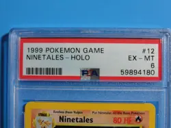 1999 Pokemon Game Base Set #12 Ninetales Holo Rare PSA 6 EX-MT - Image 2