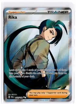 2023 TCG Pokemon #241 Rika 241/182 Holo Full Art Trainer Paradox Rift - Image 1