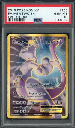 2016 Pokemon XY Evolutions #103 Mewtwo Ex FA PSA 10 GEM MINT - Image 1