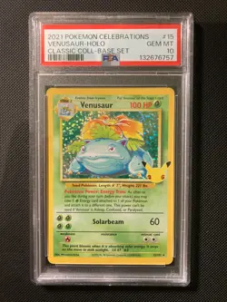PSA 10 Venusaur 15/102 Pokemon TCG Celebrations Classic Collection Holo Gem Mint - Image 1