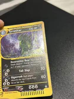 Pokemon Tyranitar Reverse Holo Rare Card H28/H32 Aquapolis Unlimited MP - Image 2