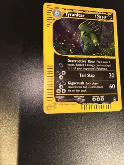 Pokemon Tyranitar Reverse Holo Rare Card H28/H32 Aquapolis Unlimited MP - Image 3