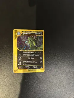Pokemon Tyranitar Reverse Holo Rare Card H28/H32 Aquapolis Unlimited MP - Image 4