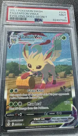 Pokemon TCG Leafeon VMAX 205/203 Evolving Skies Secret Rare Alt Art CGC Mint 9 - Image 1