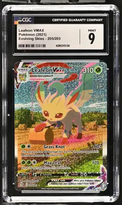 Pokemon TCG Leafeon VMAX 205/203 Evolving Skies Secret Rare Alt Art CGC Mint 9 - Image 1