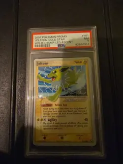 2007 POKEMON PROMO JOLTEON GOLD STAR WORLD CHAMP LEGENDS ASCENT #101 PSA 7 - Image 1