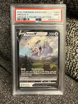 Arceus V SWSH204 Arceus Figure Collection Black Star Promo Pokemon TCG (PSA 9) - Image 1