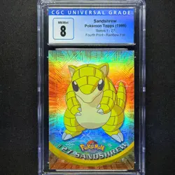 topps Pokemon TV Animation Edition Series 1 Rainbow Holo Foil CGC #27 Sandshrew - Image 1