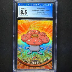 topps Pokemon TV Edition Series 1 Rainbow Holo Foil CGC 8.5 #45 Vileplume - Image 1