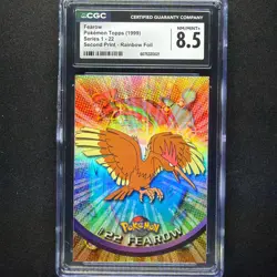 topps Pokemon TV Edition Series 1 Rainbow Holo Foil CGC 8.5 #22 Fearow - Image 1