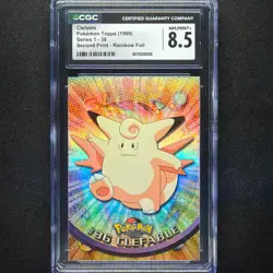 topps Pokemon TV Edition Series 1 Rainbow Holo Foil CGC 8.5 #36 Clefable - Image 1