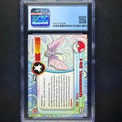 topps Pokemon TV Edition Series 1 Rainbow Holo Foil CGC 8.5 #49 Venomoth - Image 2