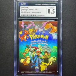 topps Pokemon TV Animation Edition Series 1 Rainbow Holo Foil Checklist CGC 8.5 - Image 1