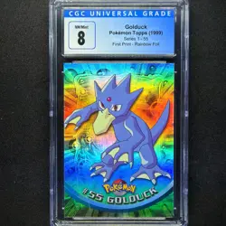 topps Pokemon TV Animation Edition Series 1 Rainbow Holo Foil CGC 8 #55 Golduck - Image 1