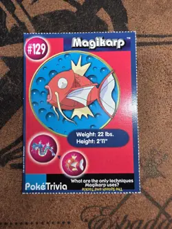 1999 Pokemon Burger King Poketrivia Promo #129 Magikarp - Image 1