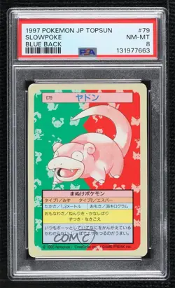 Slowpoke Topsun Japanese Pokemon Blue Back PSA 8 1997 - Image 1