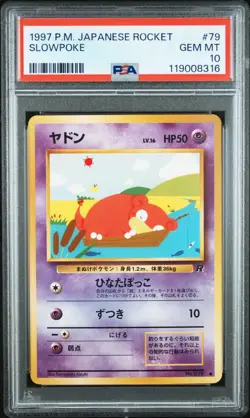 1997 Pokemon Japanese Rocket Slowpoke PSA 10 Gem Mint #79 - Image 1