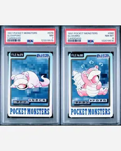 PSA 7 8 Slowpoke Slowbro Set Carddass 1997 Pokemon Japanese Pocket Monsters - Image 1
