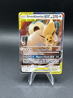 Pokemon Eevee & Snorlax GX Tag Team 120/181 Sm-Team Up Holo - Image 1