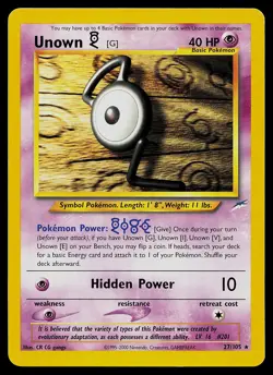 Pokemon Card - Unown [G] Neo Destiny 27/105 Rare - Image 1