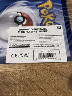 Pikachu At The Museum Pokemon TCG Jumbo Card SEALED Brand New MEP Promo - Image 3