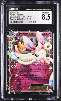 CGC 8.5 Sylveon EX Generations RC21/RC32 Radiant Collection Holo Pokemon Card - Image 1