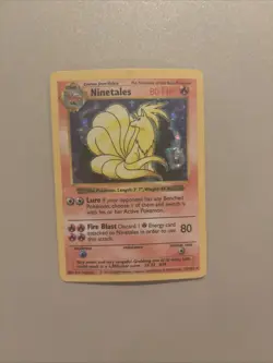 Pokemon TCG Ninetales Base Set Holo Unlimited Rare Card 12/102 MP - Image 1