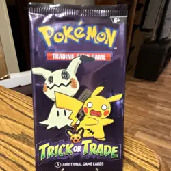 Pokemon Trick or Trade Booster Pack 3 Cards Mimikyu & Pikachu - Image 1