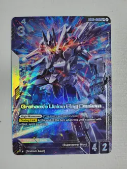 Bandai Gundam Card Game Graham's Union Flag Custom Graham Aker GD03-069 LR+ NM - Image 2