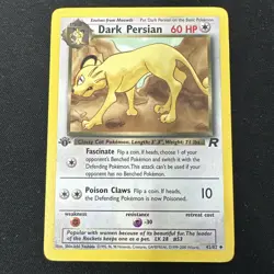 Dark Persian 42/82 1st Edition Team Rocket Pokemon Card WOTC Uncommon LP - Image 1