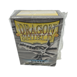 Dragon Shield Pack 100 Gaming Cards Protective Sleeves Clear Front Silver Back - Image 1