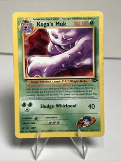 DAMAGED Koga's Muk 26/132 Regular/Non-Holo Gym Challenge AUTHENTIC Pokemon Card - Image 1