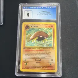 CGC 9 Mint Kabuto Fossil 1st Edition Pokemon 50/62 Awesome Card - Image 1