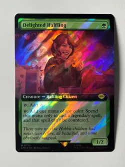 Delighted Halfling SURGE FOIL EXTENDED ART : LOTR : Magic MTG [NM] - Image 2
