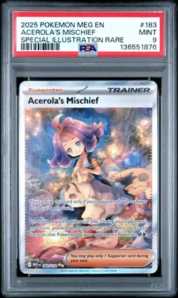 2025 Pokemon MEG EN Special Illustration Rare #183 Acerola's Mischief PSA 9 - Image 1