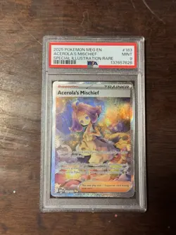 2025 Pokemon MEG EN Acerola’s Mischief #183 SPECIAL ILLUSTRATION RARE PSA 9 - Image 1