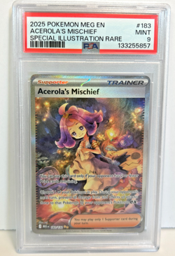 2025 Pokemon MEG EN Acerola’s Mischief #183 SPECIAL ILLUSTRATION RARE PSA 9 - Image 1