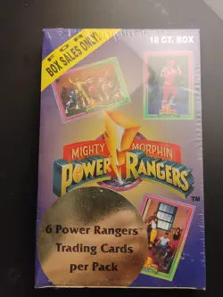 1996 Mighty Morphin Power Rangers Trading Cards Factory Sealed Box - 18 Packs - Image 1