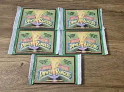 5 x Mighty Morphin Power Rangers 1994 Premium Trading Cards 7 Cards Per Pack - Image 1