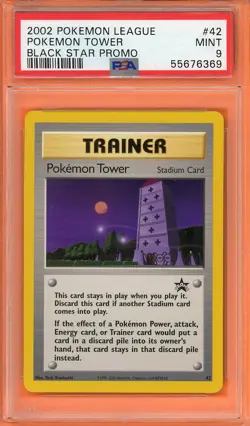 2002 Pokemon League Pokemon Tower Black Star Promo #42 PSA 9 - Image 1