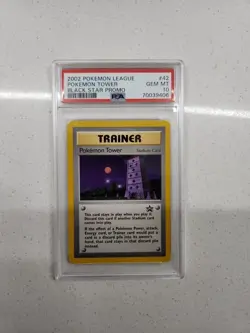 2002 Pokemon League Pokemon Tower Black Star Promo Trainer Card #42 PSA 10 Gem - Image 1