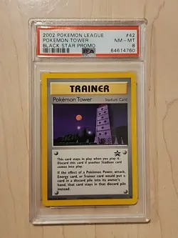 Pokemon Tower 42 Wizards Black Star Promo Pokemon League 2002 TCG PSA 8 - Image 1