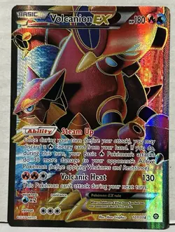 2016 Pokemon TCG Full Art Steam Siege XY Ultra Rare Volcanion EX #107/114. - Image 1