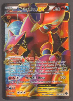 Volcanion EX 107/114 Full Art Ultra Rare Holo Steam Siege Pokemon Card MP - Image 1