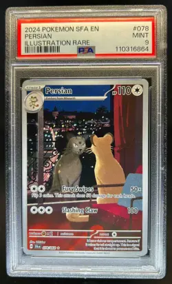 2024 Pokemon SV Shrouded Fable SFA EN Persian Illustration Rare #078/064 PSA 9 - Image 1
