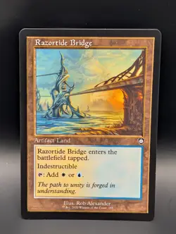 MTG - Razortide Bridge - RETRO FRAME - Artifact Land (W/U) - BRC #195 - Image 1