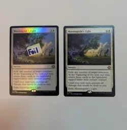 Magic the Gathering 2 copies of Morningtide's Light, 1 is foil. - Image 1