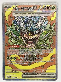 Teal Mask Ogerpon ex NM SIR 145/131 Sv: Prismatic Evolutions Pokemon TCG Holo - Image 1